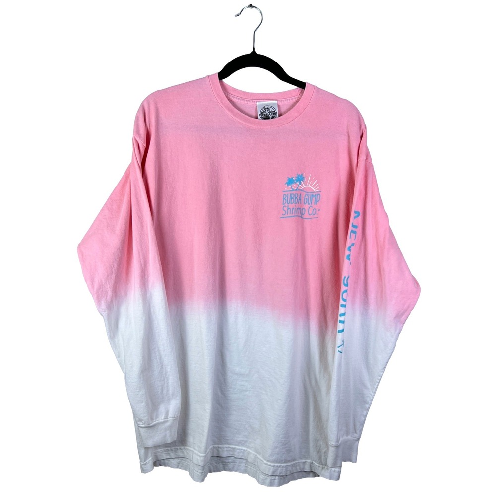 2020s Bubba Gump Shrimp Co Long Sleeve Shirt XL Pink Dip Dye Beach